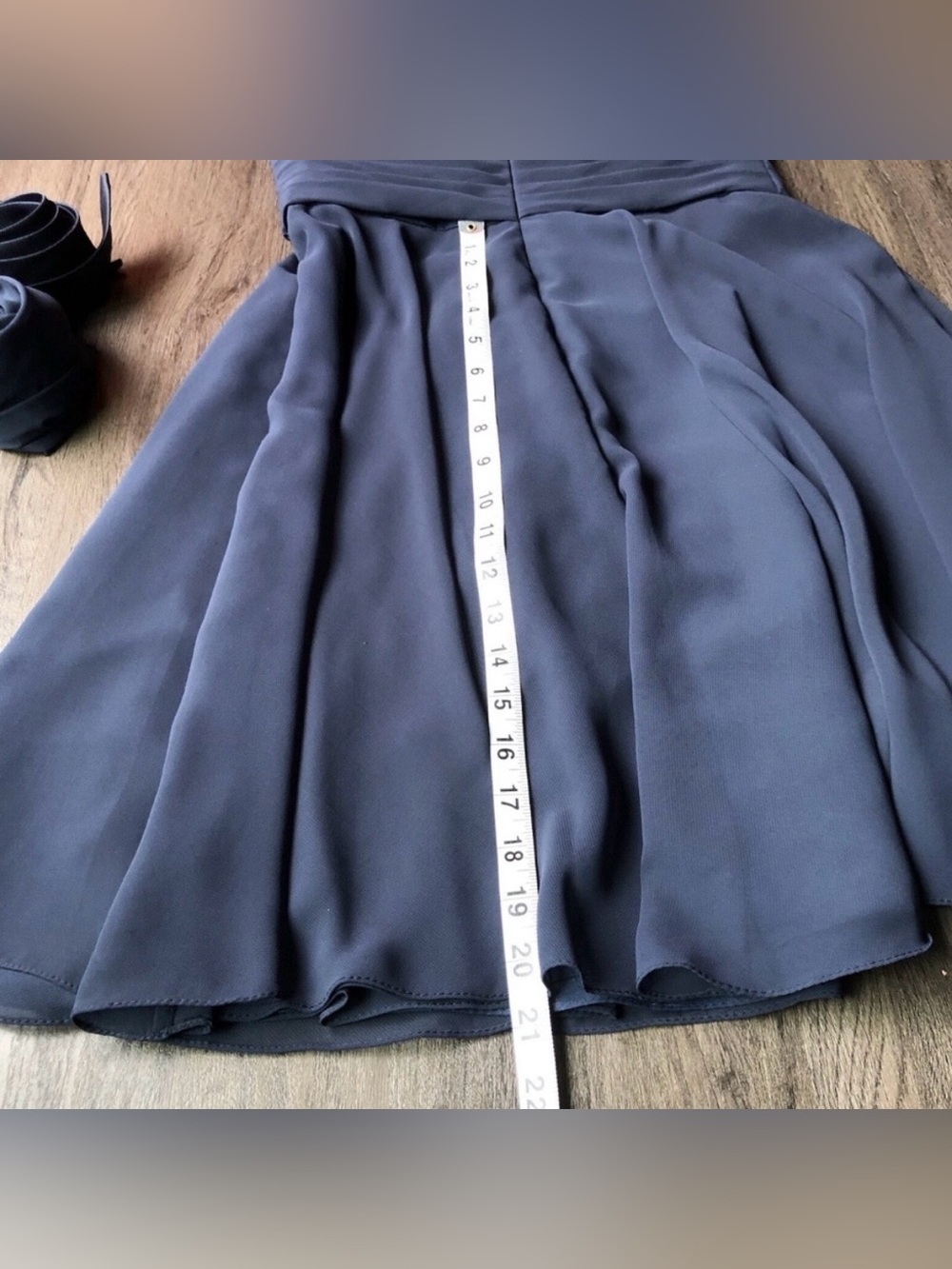 Mori Lee Strapless Slate Blue Cocktail Dress - Picture 8 of 10